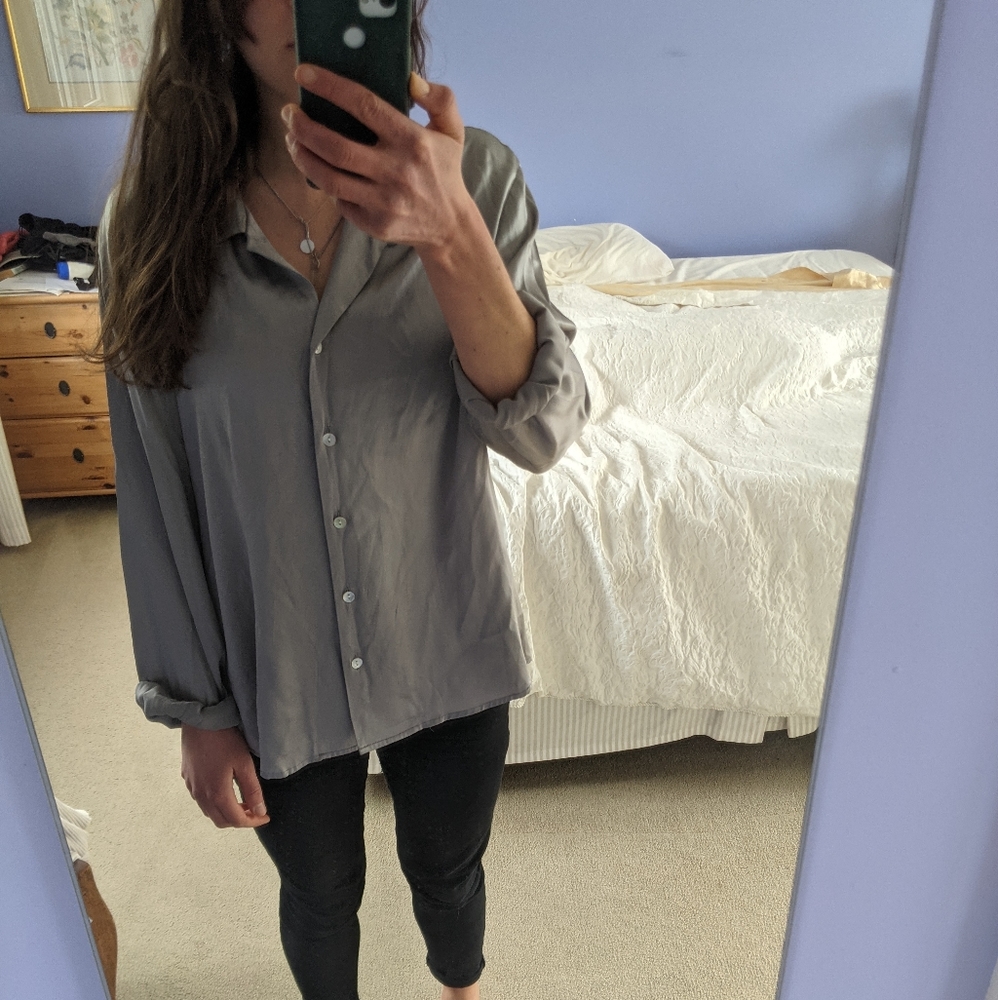 Silk silver blouse
